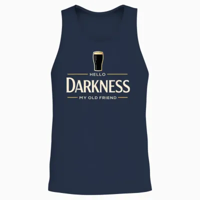 Hello Darkness My Old Friend Irish Beer St. Patrick's Day Unisex Tank Top - Navy