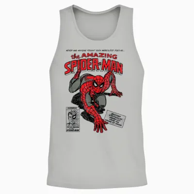 Marvel Spider-Man Retro Comic Unisex Tank Top - Ash