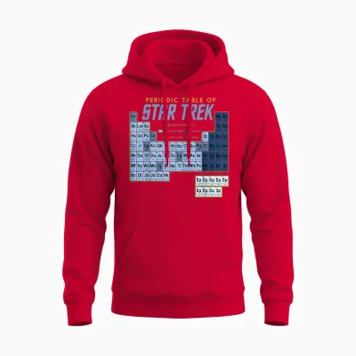 Star Trek Original Series Periodic Table Map Graphic Unisex Hoodie - Red