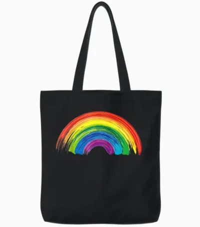 Regenbogen Mit Bunten Damen Herren Kinder Regenbogen Kostüm Tote Bags - Black