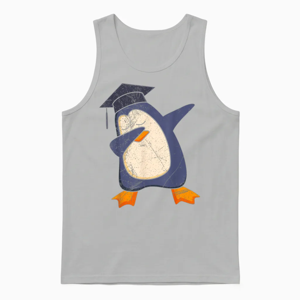 Master´s Exam Passed Master's Degree Created Penguin T-Shirt, Black Unisex Tank Top in Ash