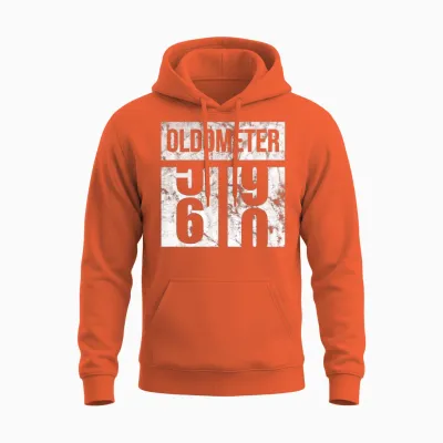 60 Oldometer 60th Birthday Gift Idea Unisex Hoodie - Orange