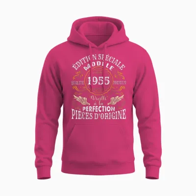 Birthday 69 Years Man Woman Humour 1955 T-Shirt, Black Unisex Hoodie - Heliconia