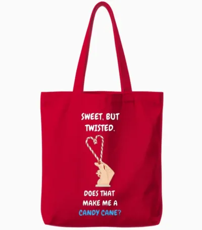 Sweet but Twisted Funny Saying Tote Bags - Red