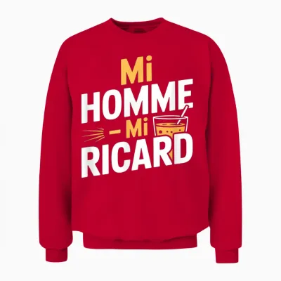 Mi Homme Mi Ricard Humour Aperitif Unisex Sweatshirt - Red
