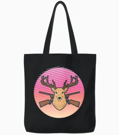 90s Retro Rabbit Bunny Tote Bags - Black