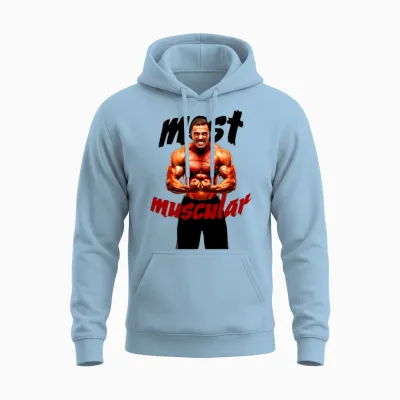 Gym Shirt, Most Muscular Pump Cover,gym Lover Gift Unisex Hoodie - Light Blue