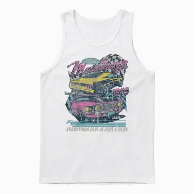 Ford - Vintage Mustang Mach 1 1969 Boss 302 Just a Blur Unisex Tank Top - White