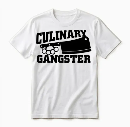 Culinary Gangster Chefs & Cooks Gift Unisex T-Shirt in White