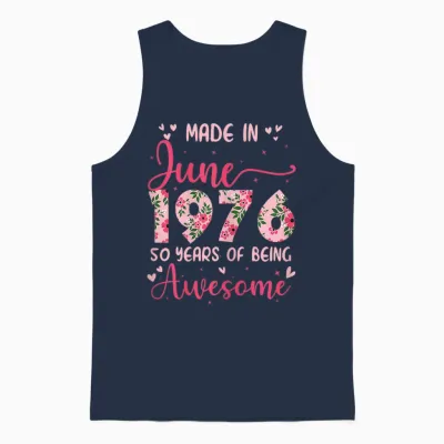 Juin 1976 Cool Cadeau Anniversaire 50 Ans Pour Femmes Unisex Tank Top - Navy