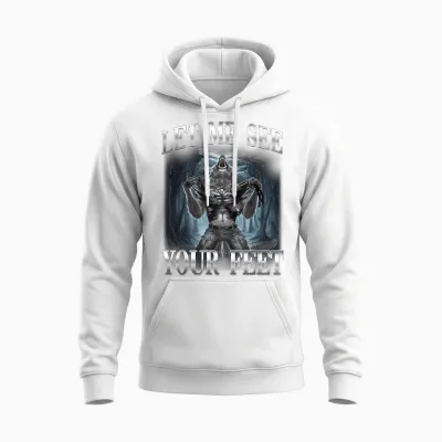Lass Mich Deine Füße Sehen Alpha Wolf Ironic Meme Unisex Hoodie - White