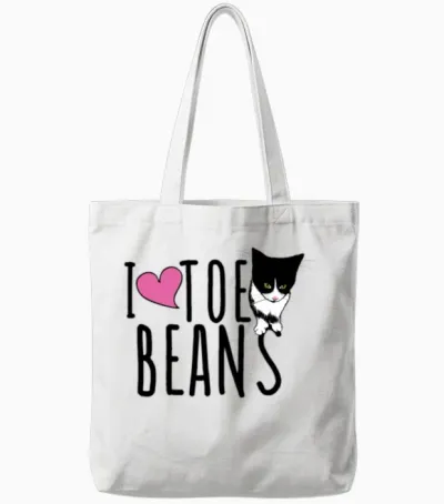 I Love Toe Beans Tote Bags - White