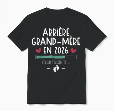 Future Great Grandmother 2026 - Baby Pregnancy Announcement Unisex T-Shirt - Black