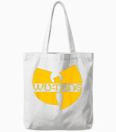 Classic Wu Tang Clan Logo Tote Bags - White