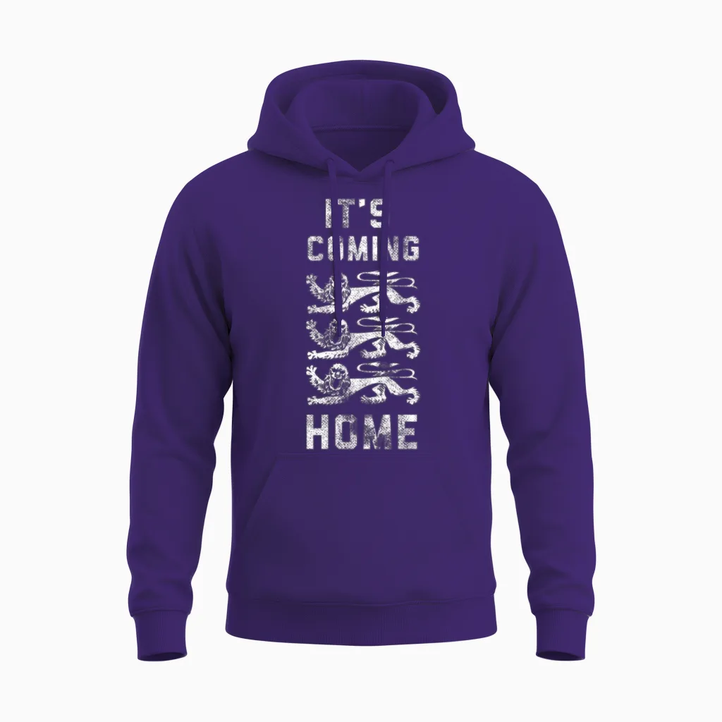 It's Coming Home Football T-Shirt England Unisex Hoodie in Purple