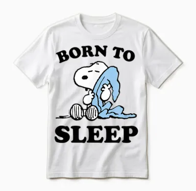Peanuts - Snoopy Born to Sleep Unisex T-Shirt - White