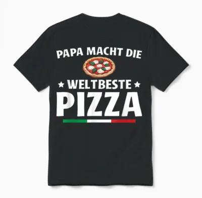 Herren Pizzabäcker Papa Macht Die Weltbeste Pizza Unisex T-Shirt - Black