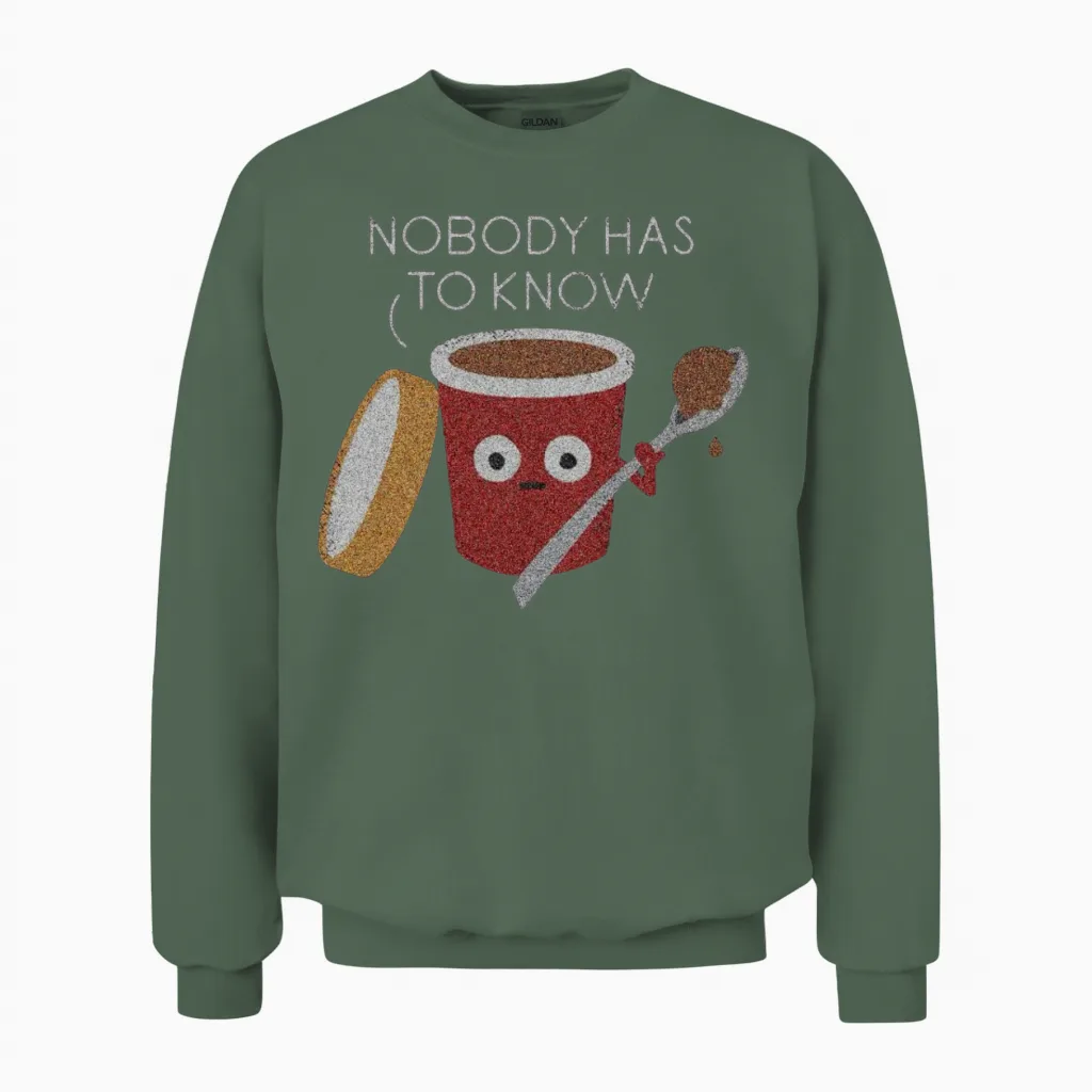 Food Funny Unisex Sweatshirt in Military Green
