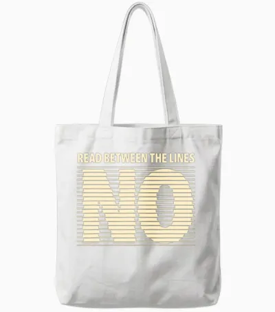 Read Between the Lines - Hidden Message Design Tote Bags - White