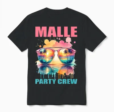 Malle Party Crew - Mallorca Urlaub Design Unisex T-Shirt - Black