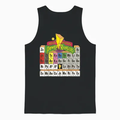 Power Rangers Vintage Colour Periodic Table Unisex Tank Top - Black