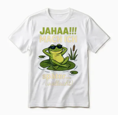Jahaa Mache Ich Später Vielleicht Quote Funny Ironisch T-Shirt, Black, S Unisex T-Shirt - White