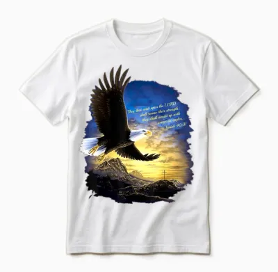 Jesaja 40:31 Berg Flügel Als Adler Christlicher Bibelvers Unisex T-Shirt - White