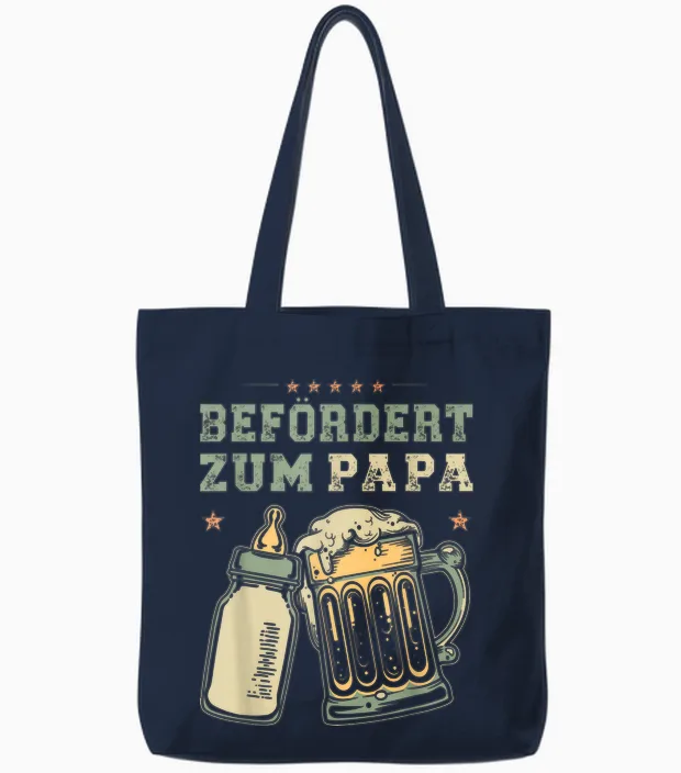 Befördert Zum Papa Baby Verkündung Für Werdende Väter Tote Bags in Navy