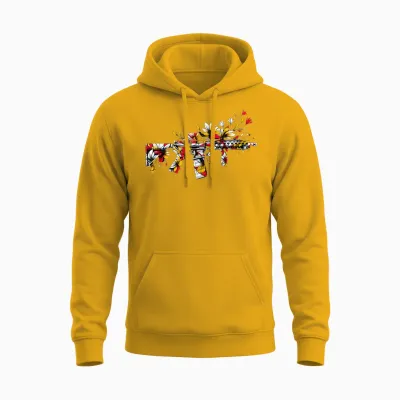 Sommer Ar15 Blumen Waffe Für Den Strand Gamer Zocker Vibes Unisex Hoodie - Gold