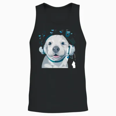 Funny Dog Unisex Tank Top - Black