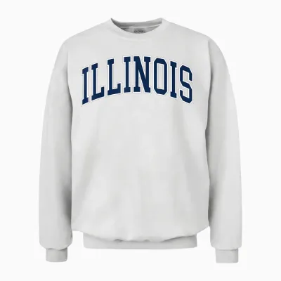 Retro Illinois Tee Vintage Illinois Orange Blue Throwback Il Unisex Sweatshirt - White