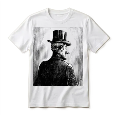 Elegant Victorian Gentleman Portrait Unisex T-Shirt - White