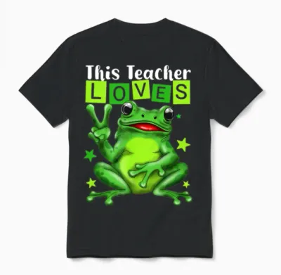 Biology Teachers: This Teacher Loves Frog Unisex T-Shirt - Black