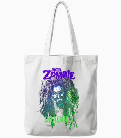 Rob Zombie Dragula T-Shirt, Black Tote Bags - White