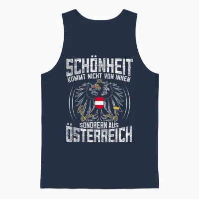 Lustiges Schönheit Kommt Aus österreich Spruch Unisex Tank Top - Navy