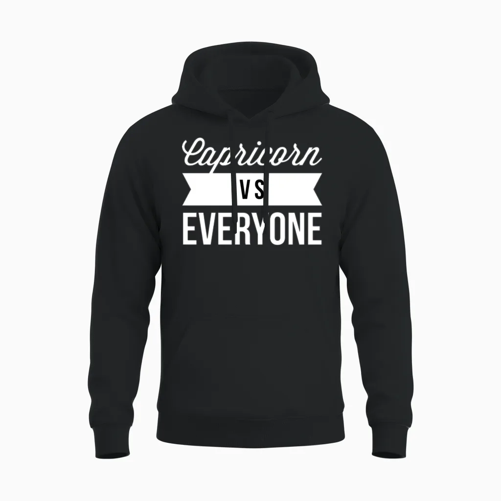 Capricorn vs Everyone Unisex Hoodie in Black