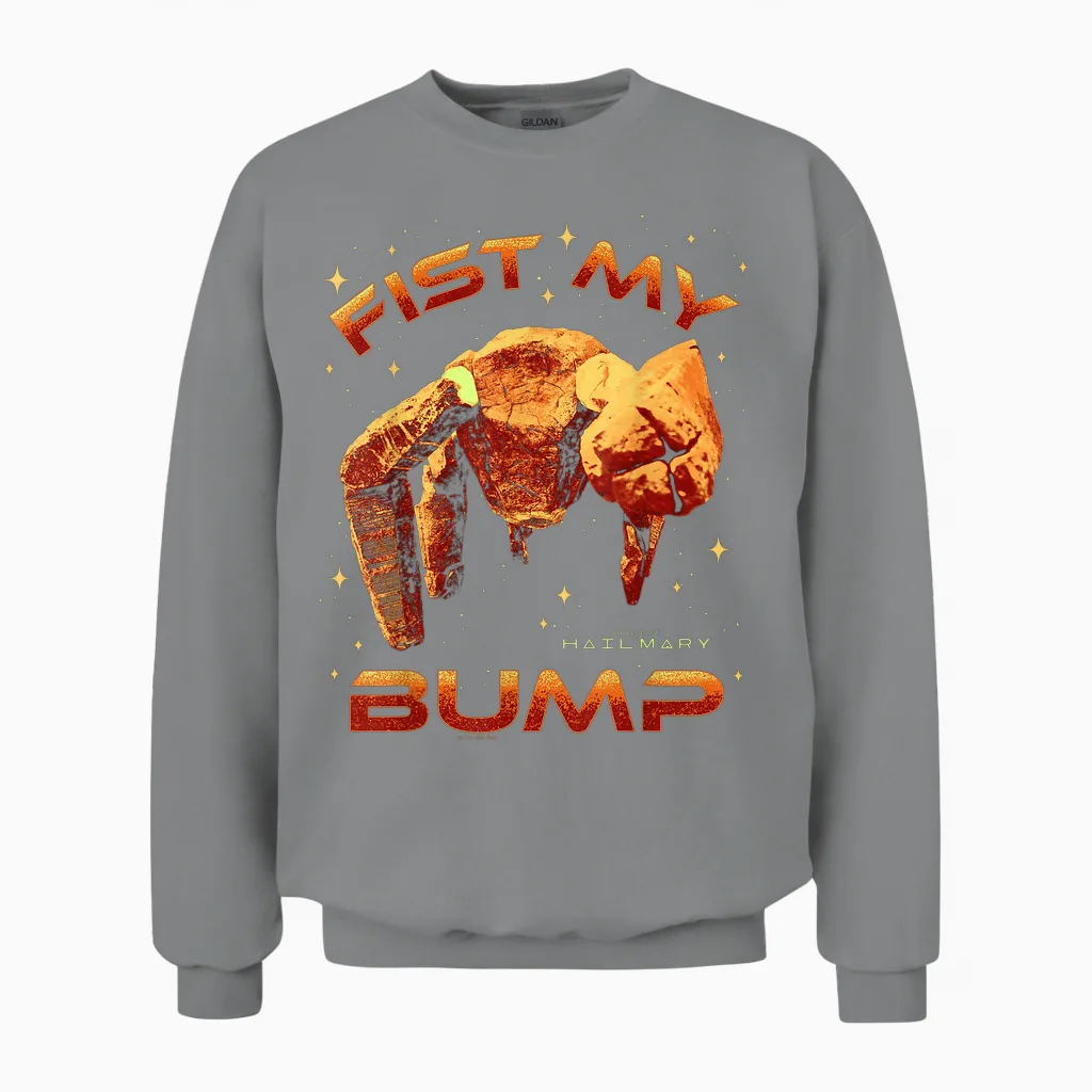 Project Hail Mary Fist My Bump Rocky the Alien Unisex Sweatshirt in Sport Grey