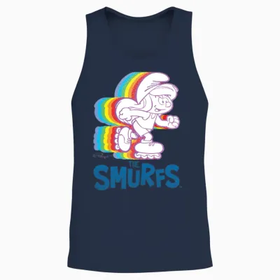 Smurfs Design Smurfette on Roller Skates Unisex Tank Top - Navy