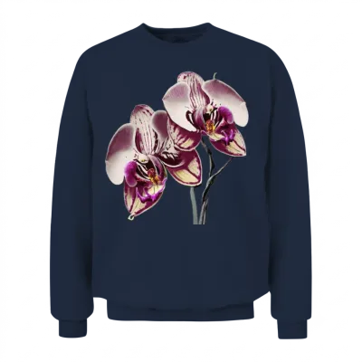 Elegant Orchids Unisex Sweatshirt - Navy