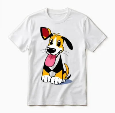 Cartoon Funny Dog Unisex T-Shirt - White