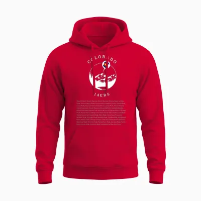 Colorado 14ers --The Perfect Hiker's Checklist Unisex Hoodie - Red