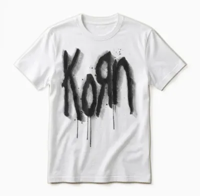 Korn Logo Spray Paint Unisex T-Shirt - White