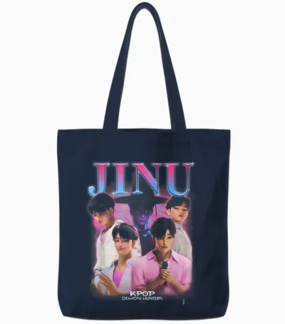Kpop Demon Hunters Jinu Heartthrob Officially Licensed Tote Bags - Navy