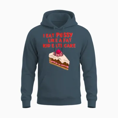 I Eat Pussy Like a Fat Kid Eats Cake - Cake Cherry Unisex Hoodie - Dark Heather