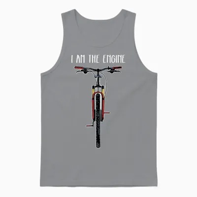 Funny Bicycle I Am the Engine T-Shirt Small Unisex Tank Top - Sport Grey