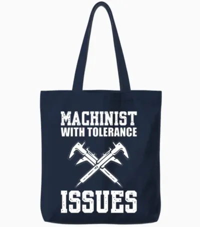 Funny Machinist Machining Supervisor Tote Bags - Navy