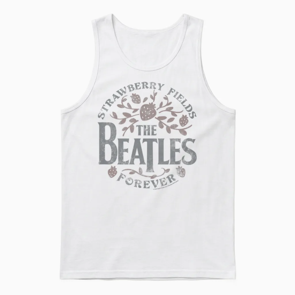 The Beatles - Strawberry Fields Forever Unisex Tank Top in White
