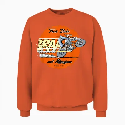Werner Freie Bahn with Marzipan T-Shirt, Black Unisex Sweatshirt - Orange