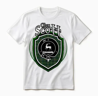 Scott Clan Crest Scottish Clan Scott Family Crest Unisex T-Shirt - White