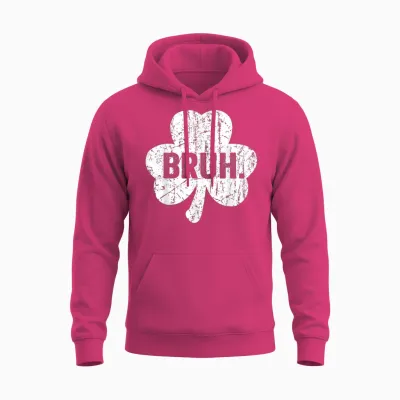Bruh Meme Funny Saying Bro Greeting Teen Boy St Patricks Day Unisex Hoodie - Heliconia